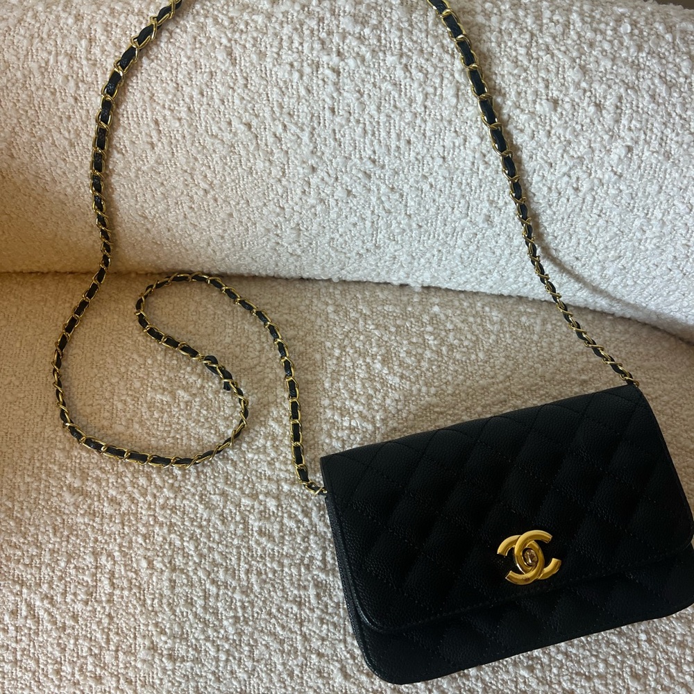 Black Quilted Crossbody Bag